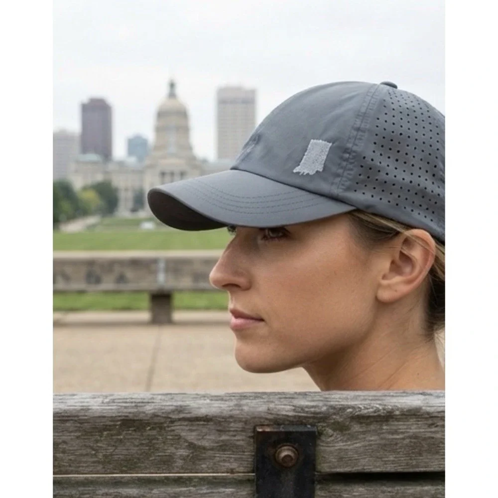 VIMHUE Hat Cap Strap Back Women's sz 57 Gray Mesh Ponytail adjustable Indiana